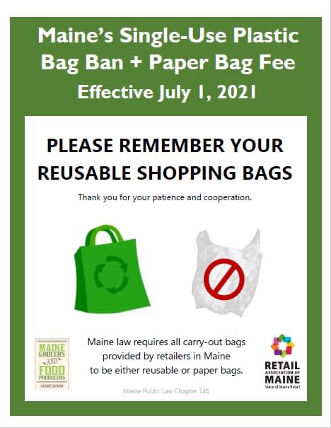 Maine's Single-Use Plastic Bag Ban is now in place